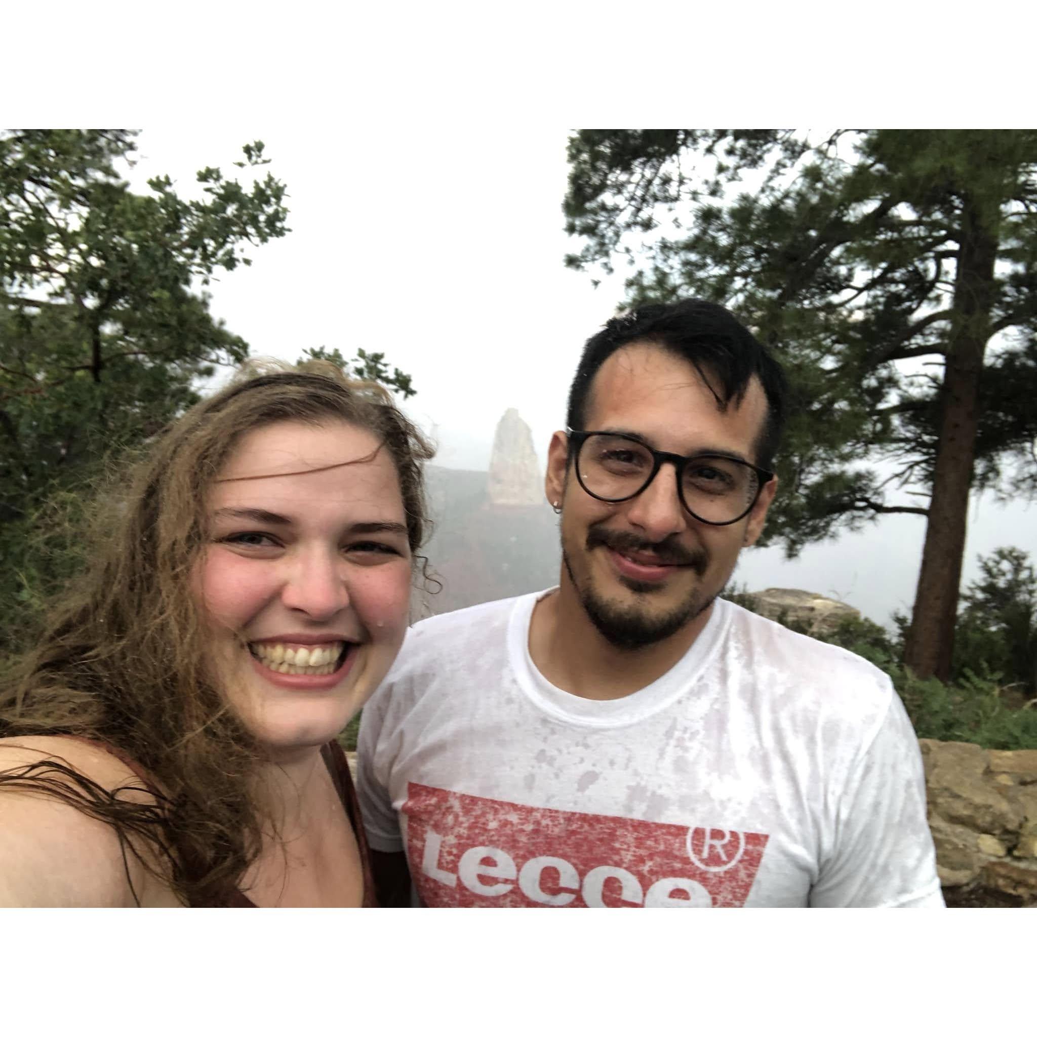 Point Imperial at the North Rim of Grand Canyon. Santiago proposed in a thunder storm prior to this photo!