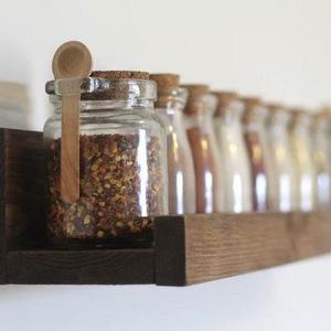Rustic Wooden Spice Rack Ledge Shelf, Ledge Shelves, Wooden Rack, Rustic Home Decor, Picture Ledge Shelves, Kitchen Rack, Farmhouse Decor
