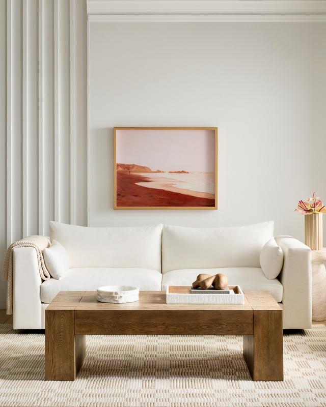 Reclaimed Oak Waterfall Coffee Table in Café Brown