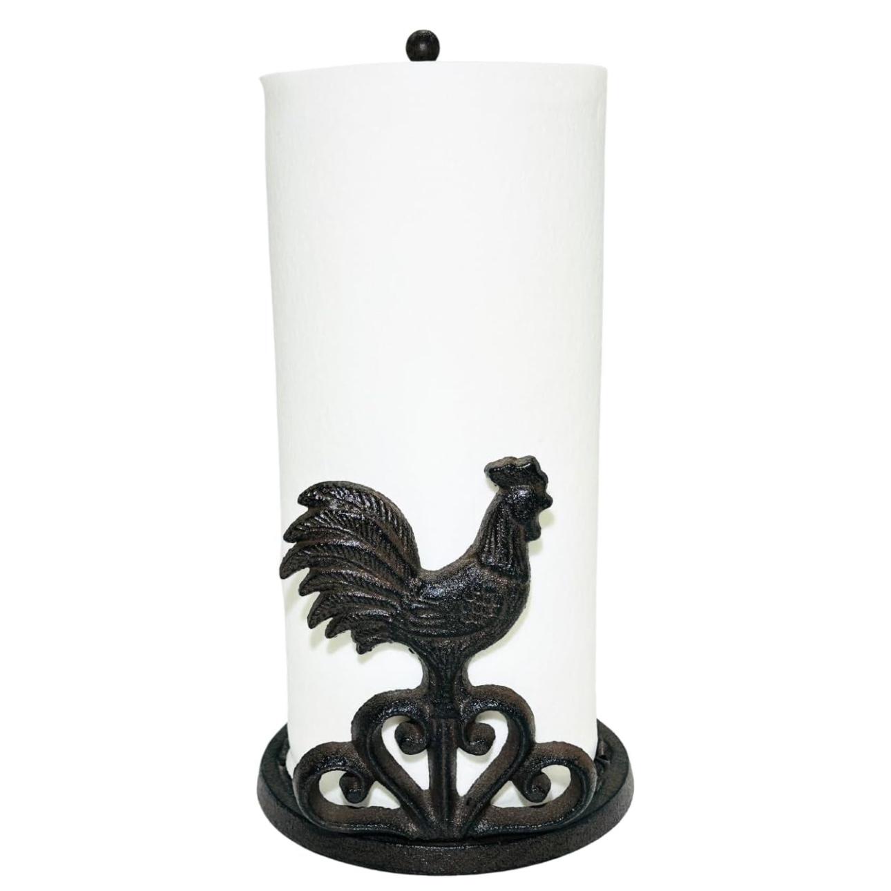 Cast Iron Rooster Paper Towel Holder