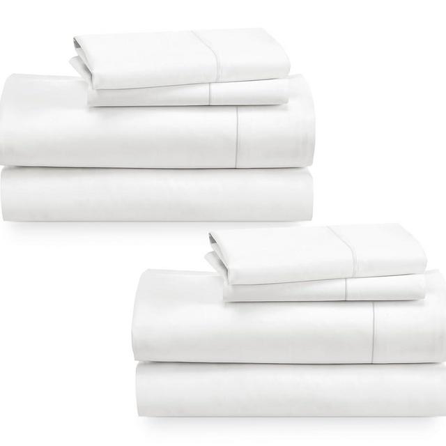 California Design Den 2-Pack Bed Sheets Full Size - 400 Thread Count 100% Cotton Sateen - Extra Soft, Breathable & Cooling Sheets, Wrinkle Resistant, 2 Sets of Deep Pocket Bed Sheets - Antique White