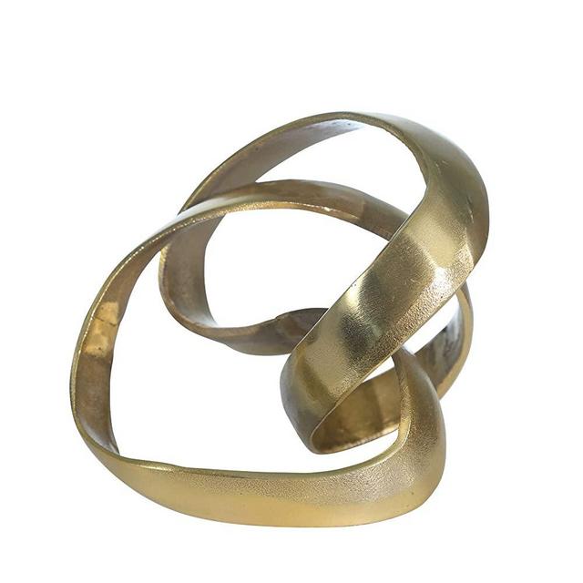 Sagebrook Home 14585-01 Aluminum Knot Sculpture, 7", Gold, 9 x 9 x 7