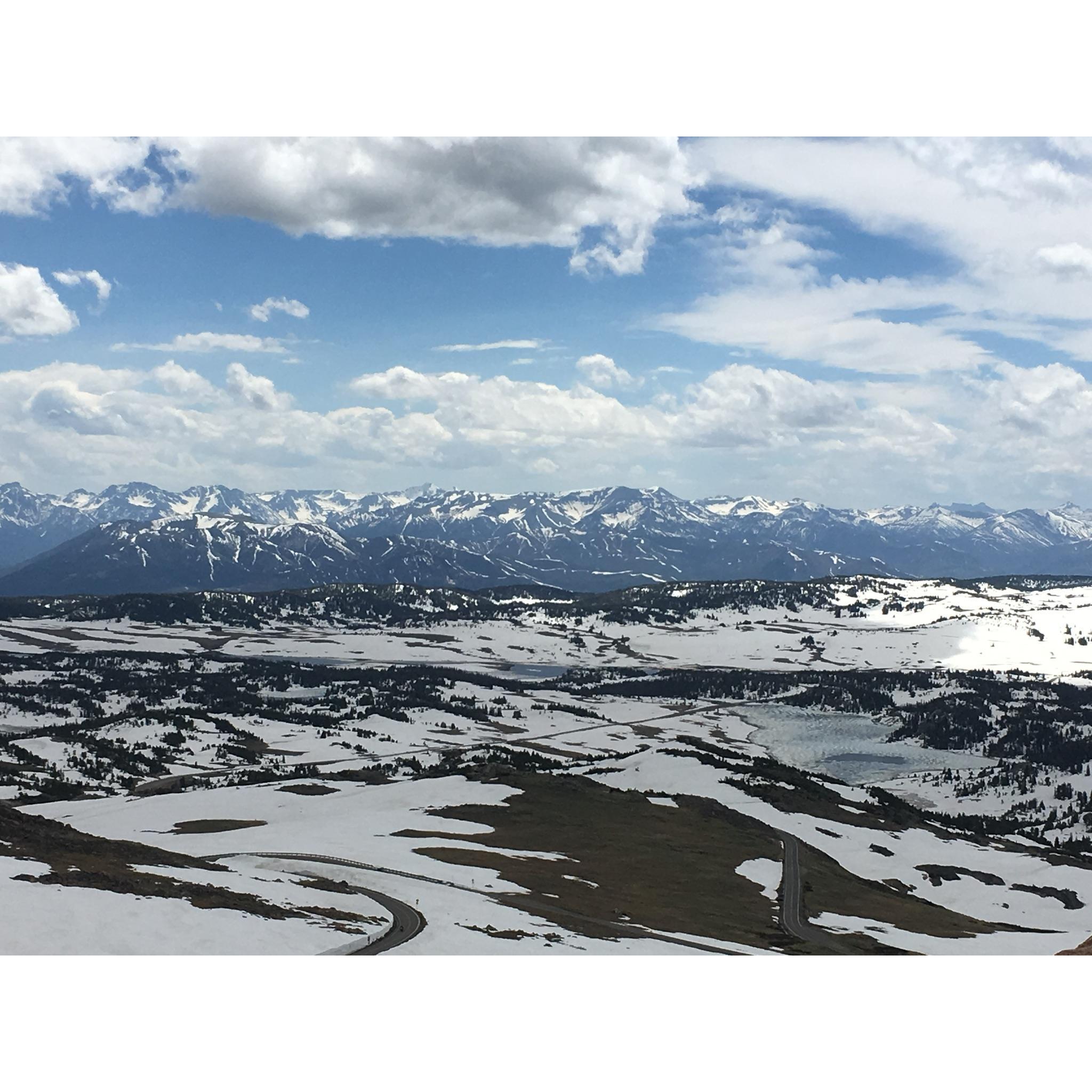 June 2018- crossing the Beartooth mountains in Wyoming!