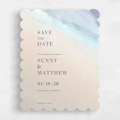 Purple Scalloped Wedding Save the Date - Chelan Portrait
