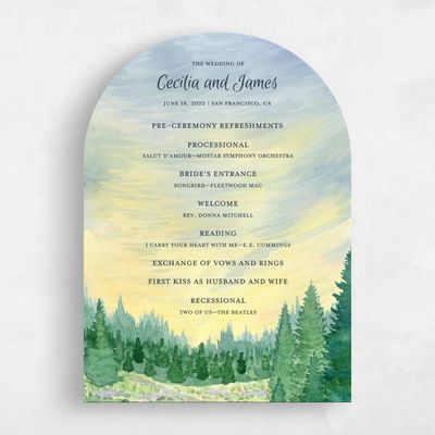 Yellow Arch Wedding Program - Atchison