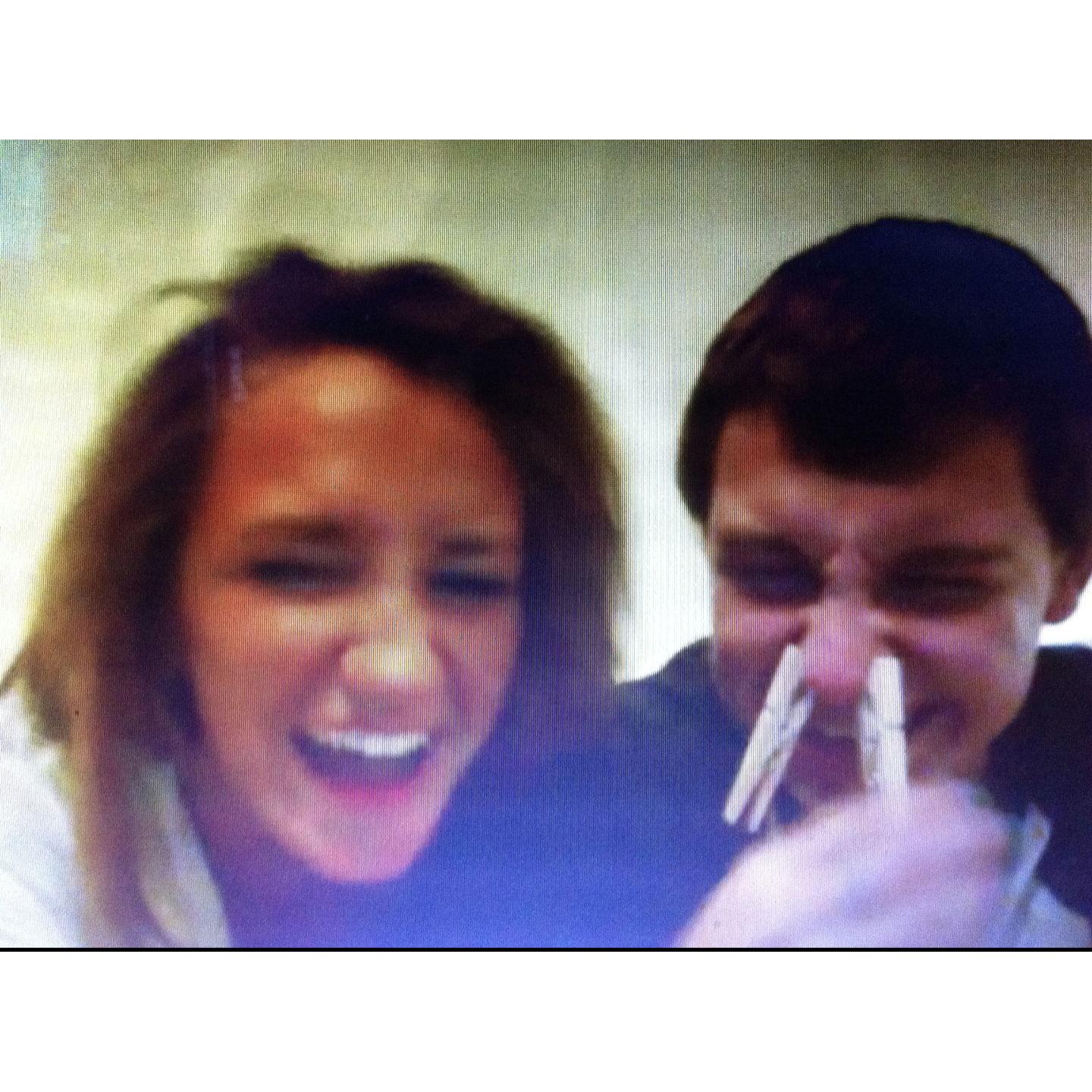 Tim first meeting Haley’s family over Skype
