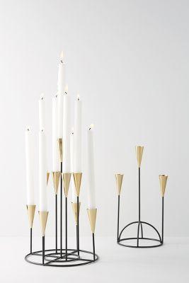 Glinted Cone Candelabra