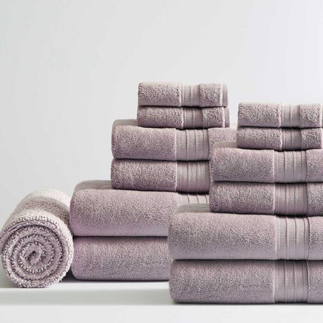 Light Fig Hydrocotton Organic Bath/Hand/Washcloth/Bath Mat, Set of 13