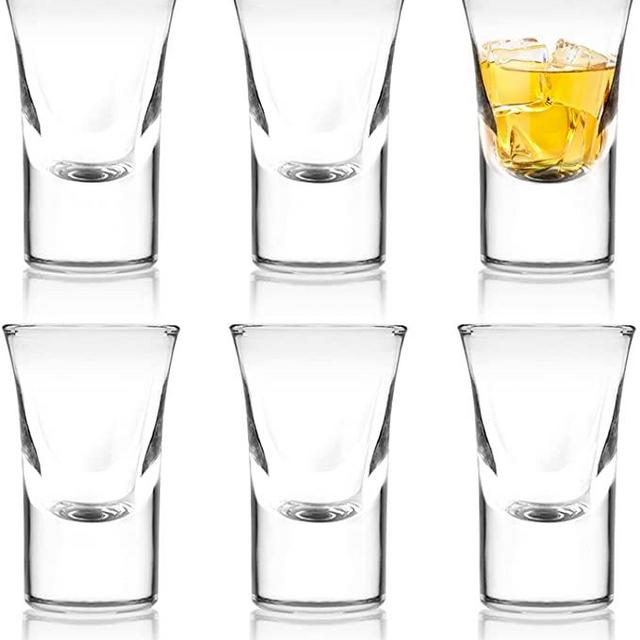 Asipmor Shot Glass Set with Heavy Base,1 oz Tequila Shot Glasses Set of 6 , Clear Shot Glass(6 PACK)