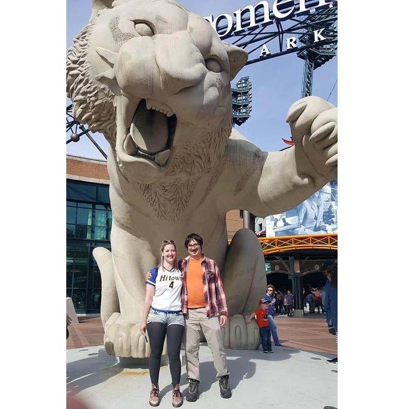 Edie's first tigers game at Comerica Park