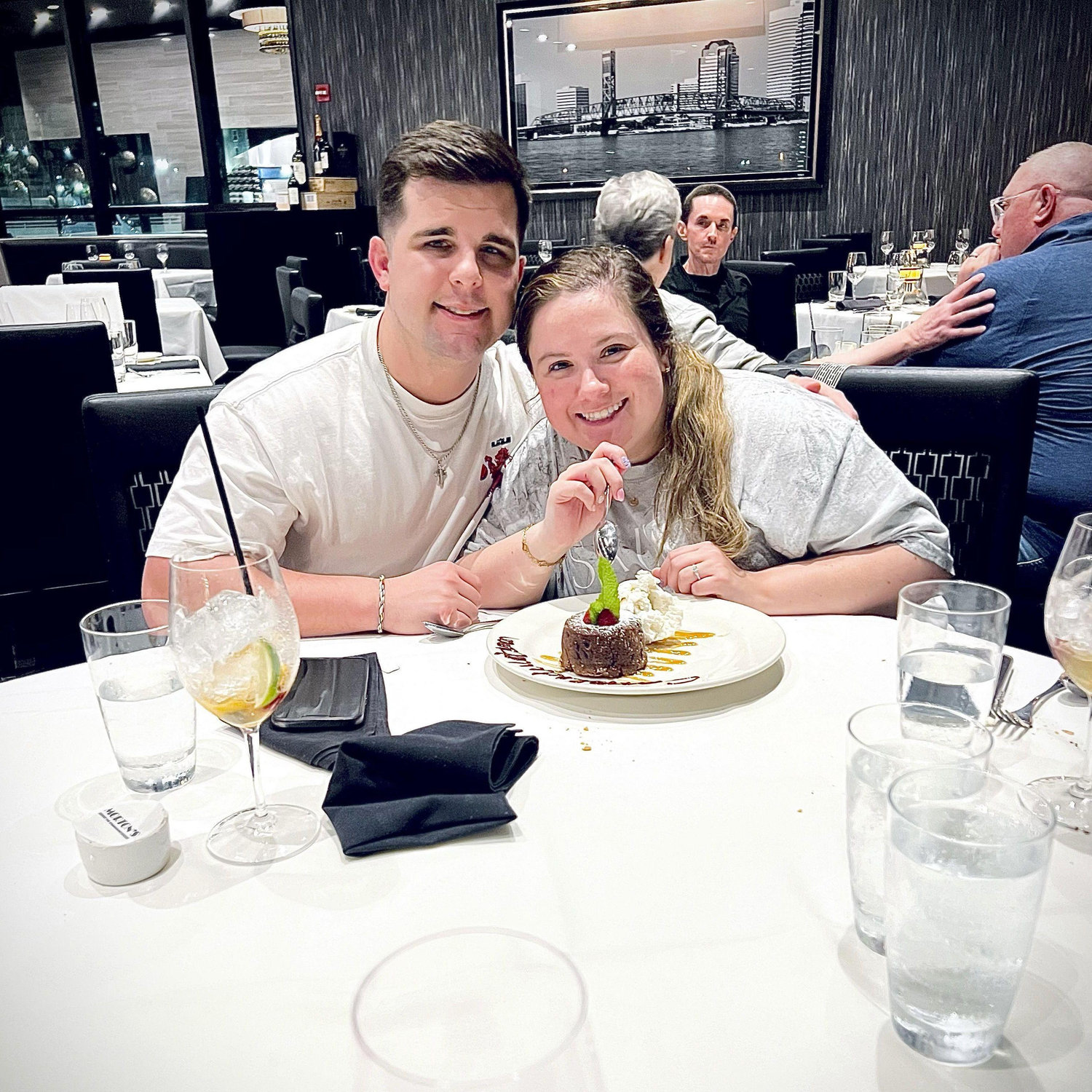 Celebrated our engagement at Morton's Steakhouse!