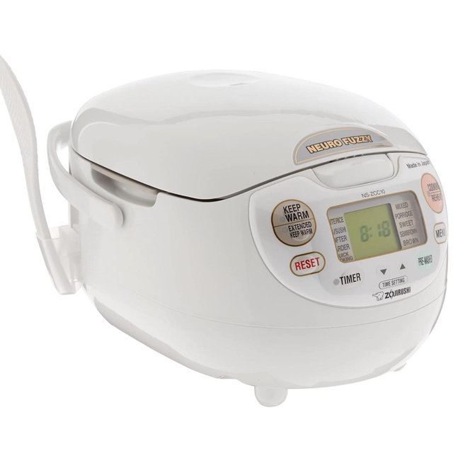 Zojirushi NS-ZCC10 5-1/2-Cup Neuro Fuzzy Rice Cooker and Warmer, Premium White