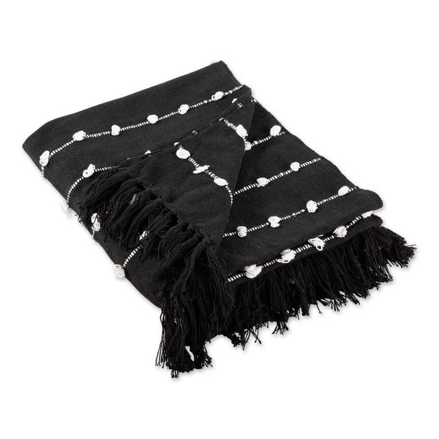 50"x60" Woven Loop Throw Blanket Black - Design Imports