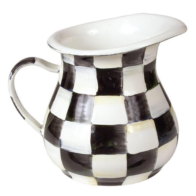 MacKenzie-Childs Enamel Creamer - Courtly Check 