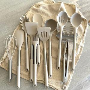 Lyon Silicone Kitchen Utensils Set - Beige