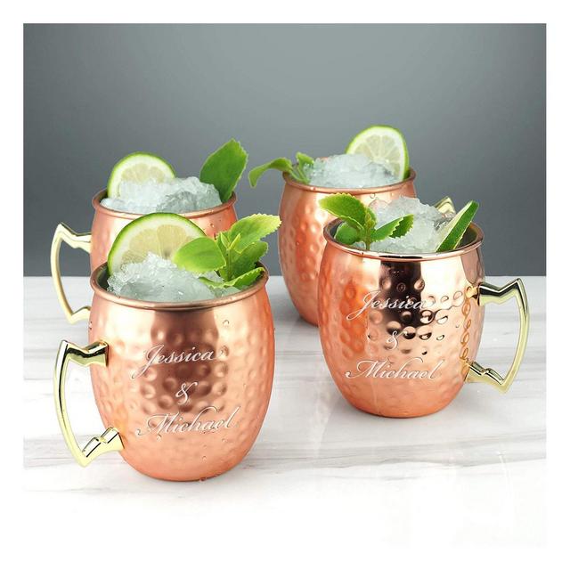 *See Notes for Guests* Personalized Moscow Mule Mug Rose Gold Copper 16oz Gift for Her Him Home Kitchen Bar Bartender Cocktail Pink Custom Engraved Name (SINGLE)