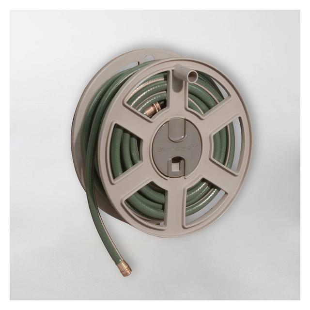 100' Resin Sidewinder Wall Mount Hose Reel Tan - Suncast