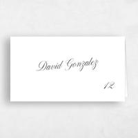 White Wedding Place Card - Mabel