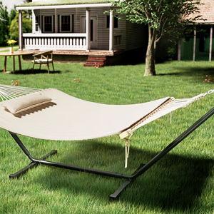 VEIKOUS White Fabric Hammock with Stand
