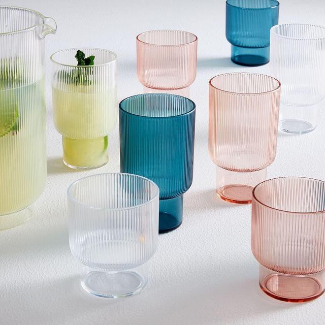 Fluted Acrylic Drinking Glasses
