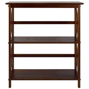 Casual Home 324-34 Montego Style 3-Shelf Bookcase-Walnut