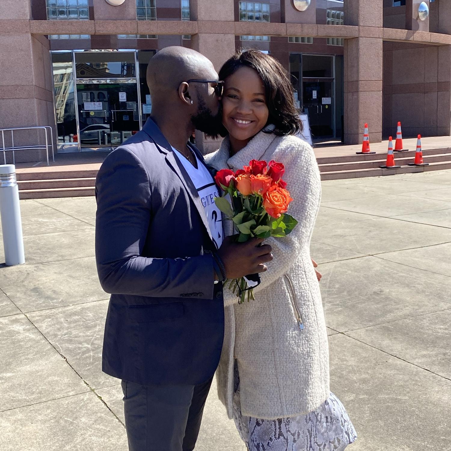 Thank goodness AJ reminded him to grab flowers!