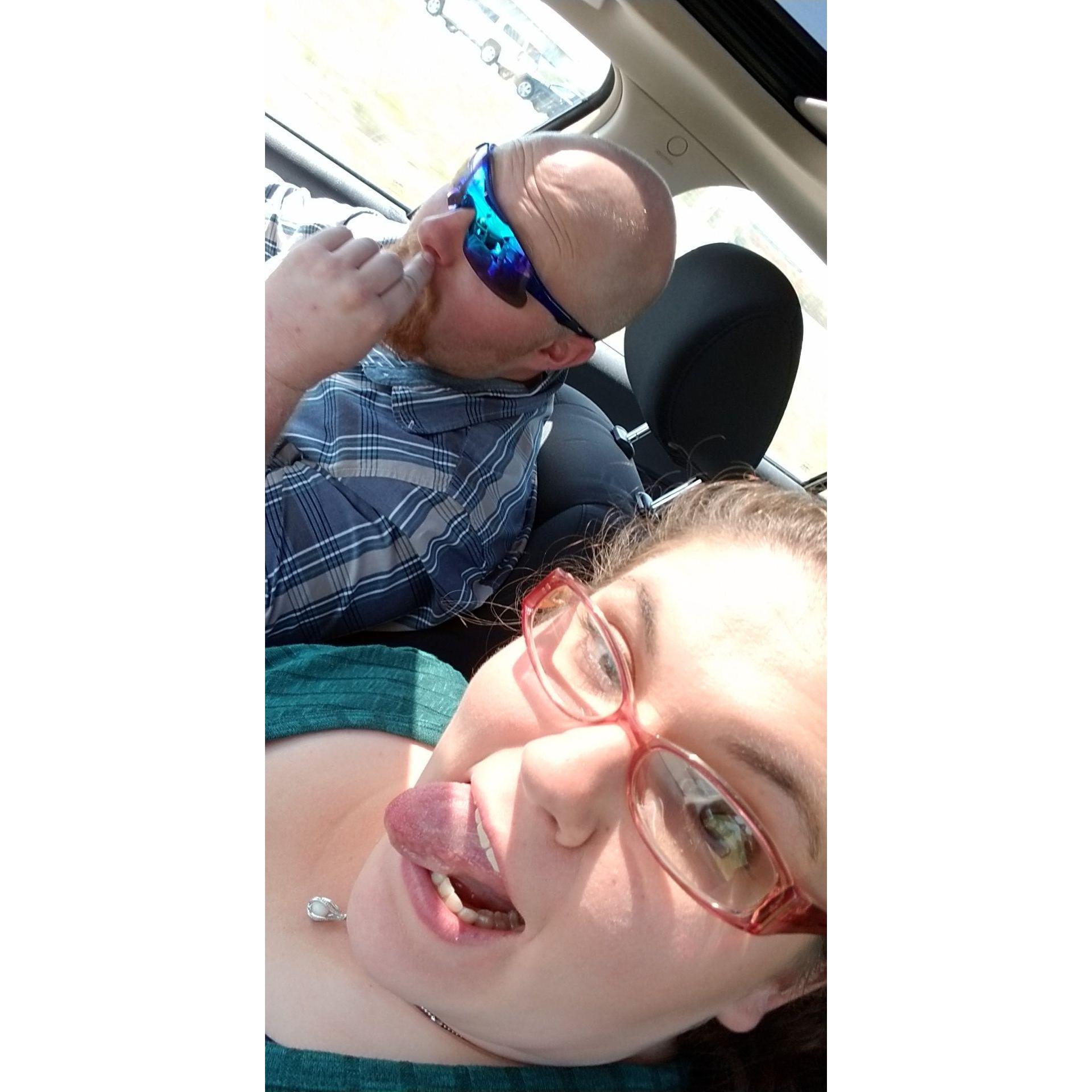 I mean we REALLY love to be goofy.  We are constantly nagged that we don't take enough "serious"pictures.
