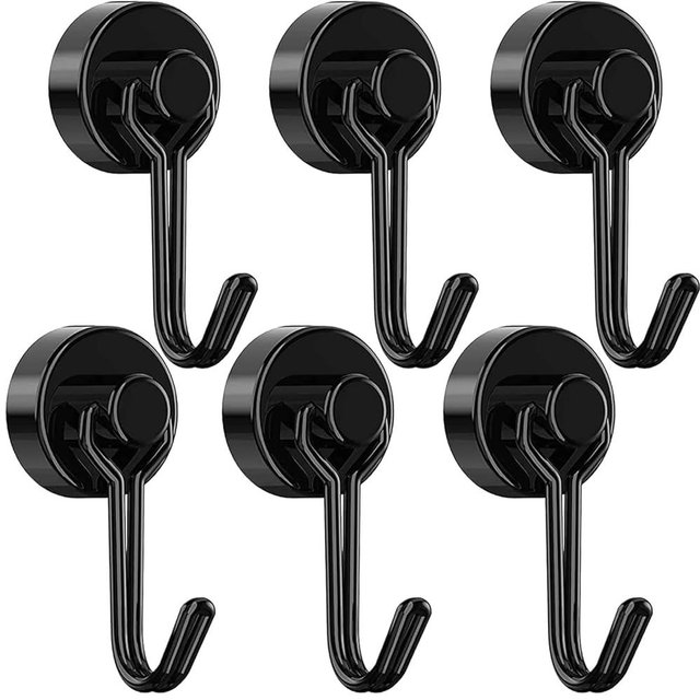Tohoer Magnetic Hooks, Neodymium Magnets Hook Heavy Duty 30LBS with Rust Proof for Fridge, Refrigerator, Oven, Grill, BBQ, Key, Tools Holder, Utensil, Kitchen, Outdoor, Magnet for Hanging Wreaths