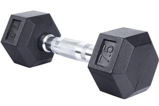 French Fitness Rubber Coated Hex Dumbbell 7.5 lbs (New)