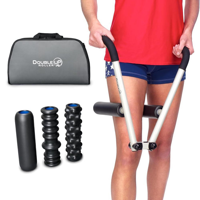 DoubleUP Roller Performance Kit - White - Muscle Massager with Lever-Action Pressure Control and Quick-Change Rollers