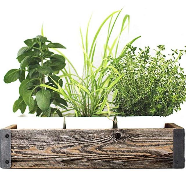 My Barnwood Frames Reclaimed Wood Planter Box with Metal Brackets (Small - 14.5")