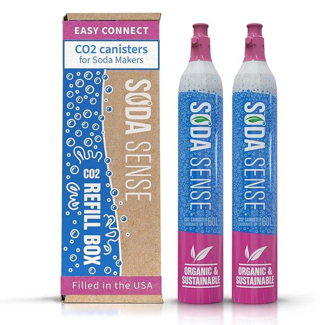 Soda Sense Easy Connect 60L CO2 Carbonator Cylinder + $15 Amazon Gift Card w/ 1st Refill, Compatible w/Sodastream [Quick Connect Machines Only] Eco-Friendly CO2 Gas Refill