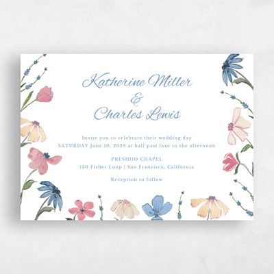 White Wedding Invitation - Mireille Landscape