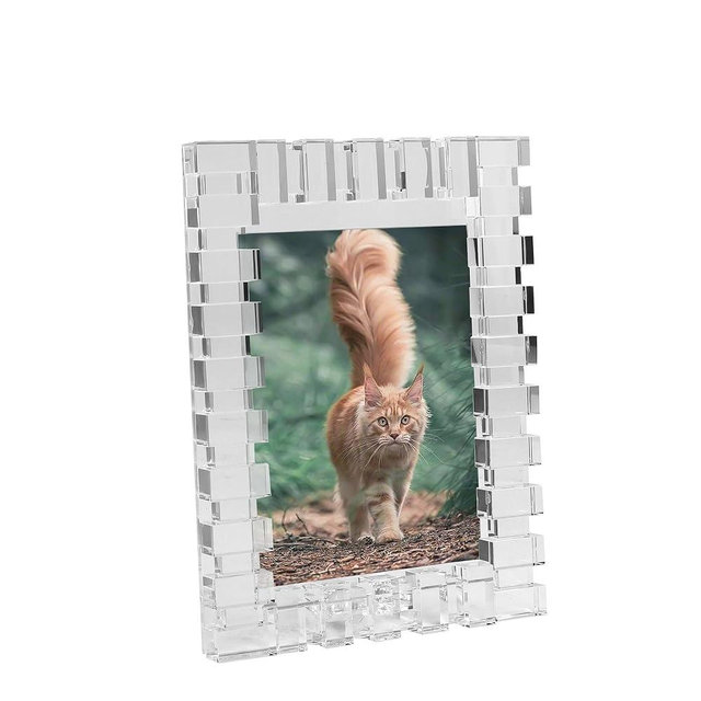 kitCom Crystal 5x7Inch Picture Frame, Wedding Frame Tabletop Display 5''x 7'', Tabletop Display Decor Wedding Frame(Fit 5x7 Max Photos), Clear with Gift Box