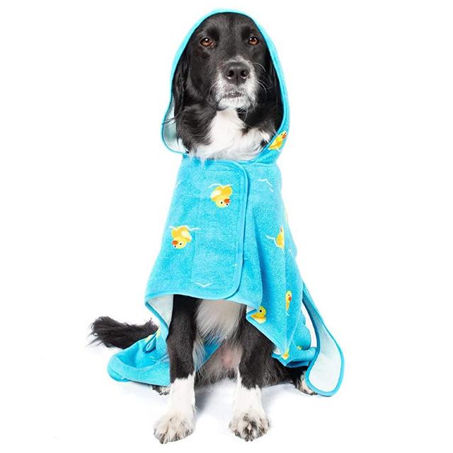 Barkbox Premium Absorbent Dog Towel - Quick Drying Hooded Bathrobe for Bath & Beach Trips | Luxurious & Soft Dog Bathrobe/Towel for All Breeds | Premium Quality Quick Drying Pet Towel for Dogs & Cats
