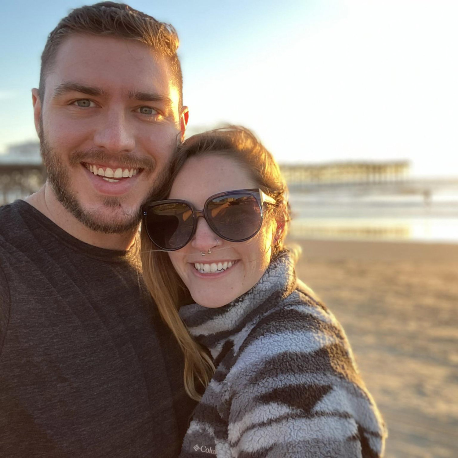 Enjoying the sunset on Pacific Beach.
