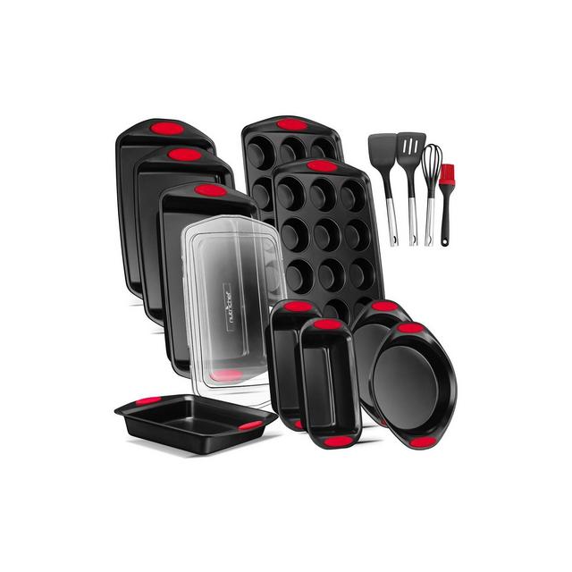 NutriChef Baking Pan Set - PFOA, PFOS, PTFE Free Flexible Nonstick Black Coating Carbon Steel Bakeware - Professional Home Kitchen Bake Cookie Sheet