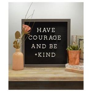 New View 12''x12'' Black Letter Board with Gray Trim