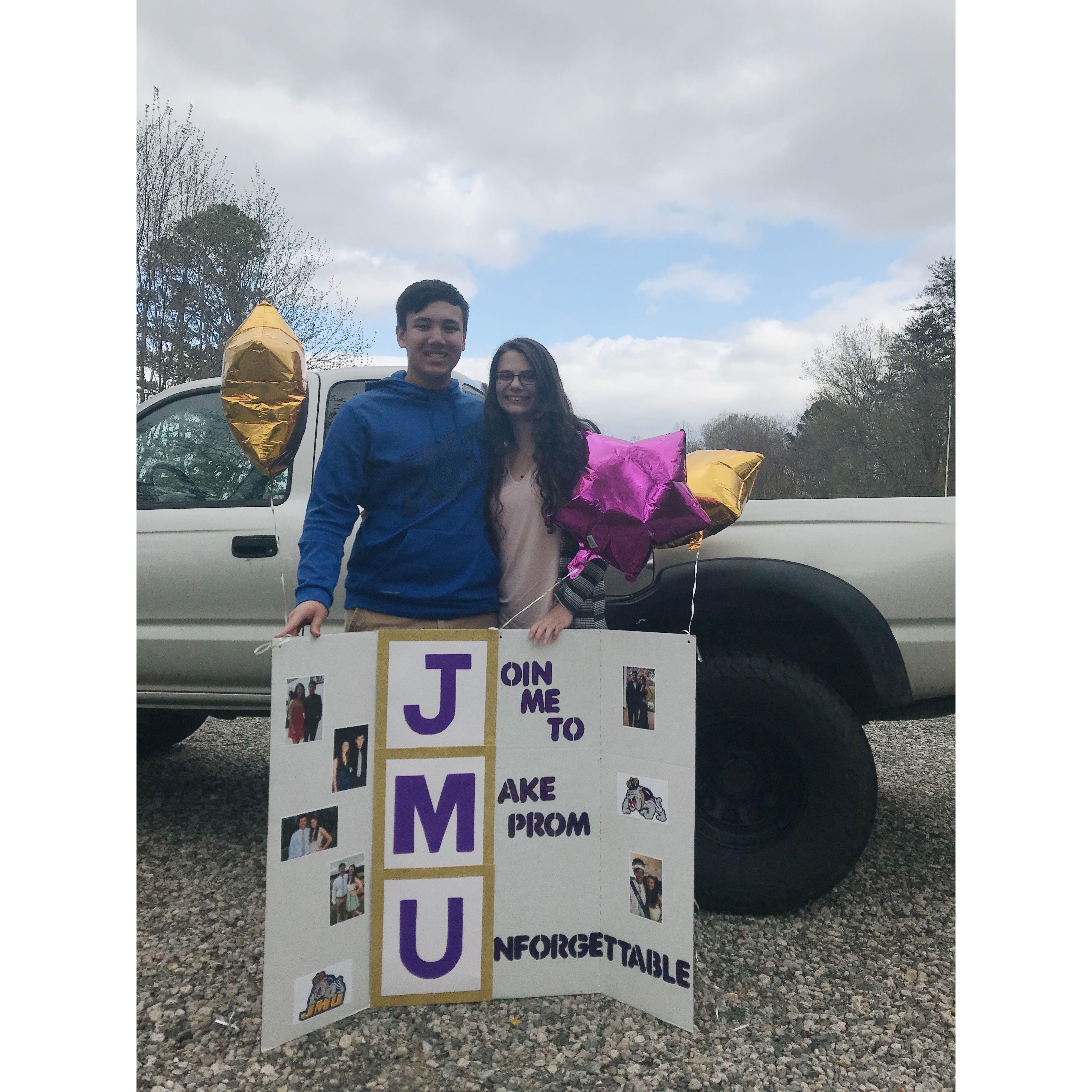 Hunter asking Amaya to senior prom after just finding out they were both going to JMU