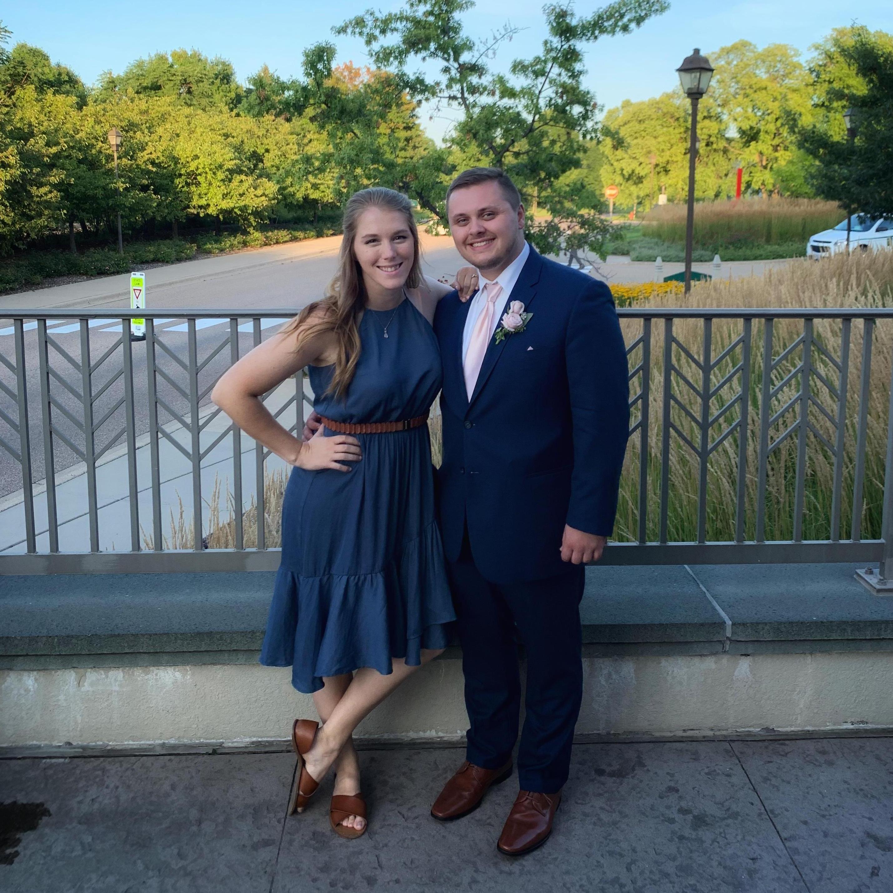 Adam and Shan at friends, Nick and Sarah's wedding in MN where Adam was a groomsman!