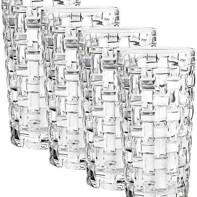 Nachtmann Dancing Stars Bossa Nova Collection, Long Drink Glass Set of 4 Clear Crystal Glass, for cocktails and cold Beverages 14-Ounce, Dishwasher safe