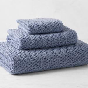 Jardin Blue Textured Bath Towel