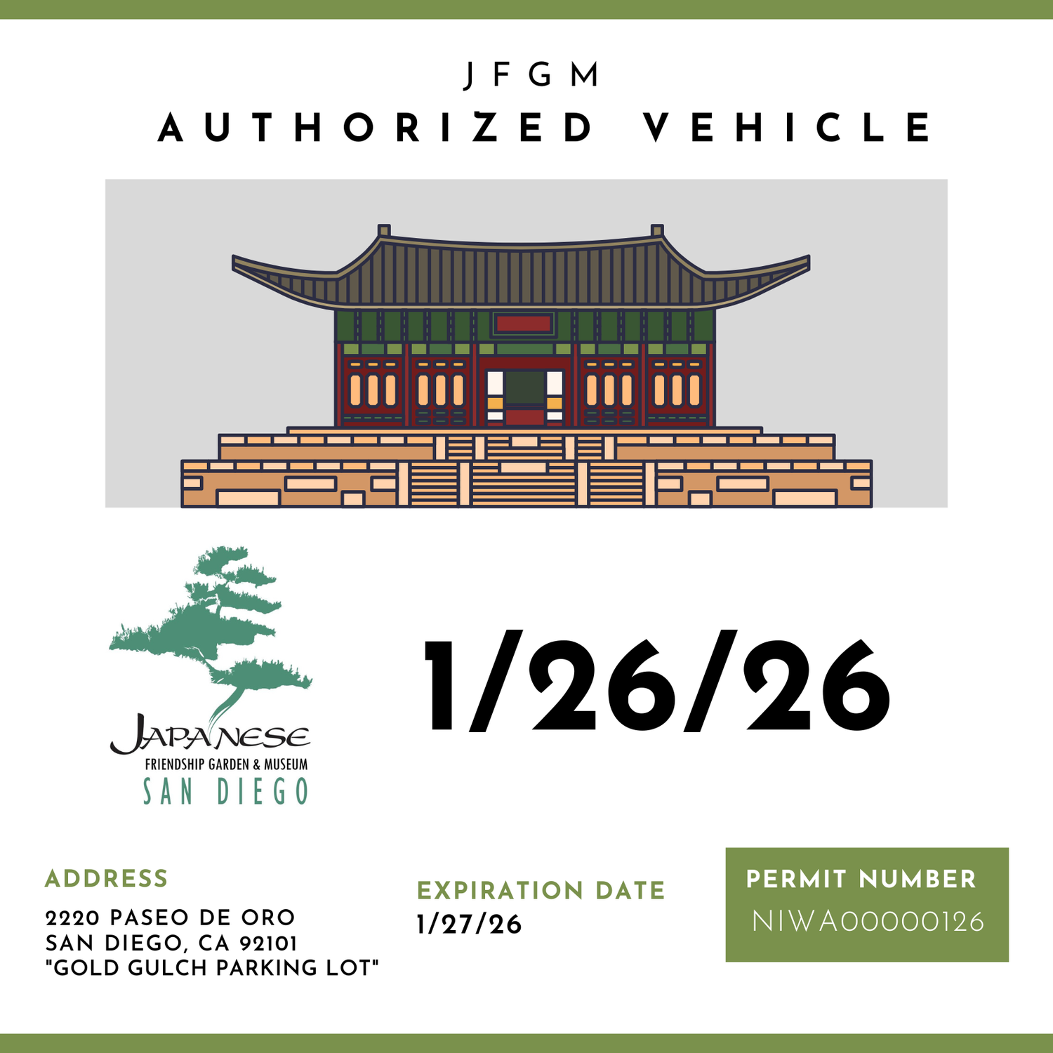 JFGM Parking Pass