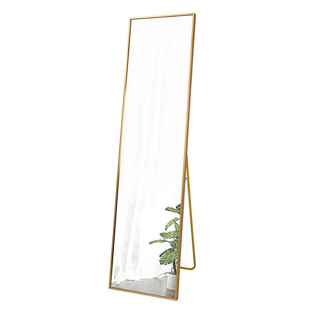 FANYUSHOW 16"x 59" Full Length Mirror Standing Hanging or Leaning Mirror Full Length, Simple Rectangle Bedroom Mirror Floor Mirror Dressing Mirror Wall-Mounted Mirror, (Gold)