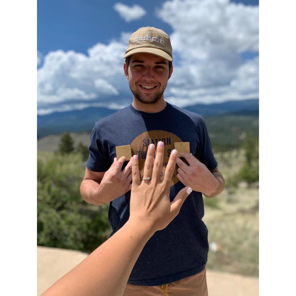 Fun fact: Hunter is very sentimental and always keeps items from special events/memories. He brought home these pieces of wood from Colorado after proposing!