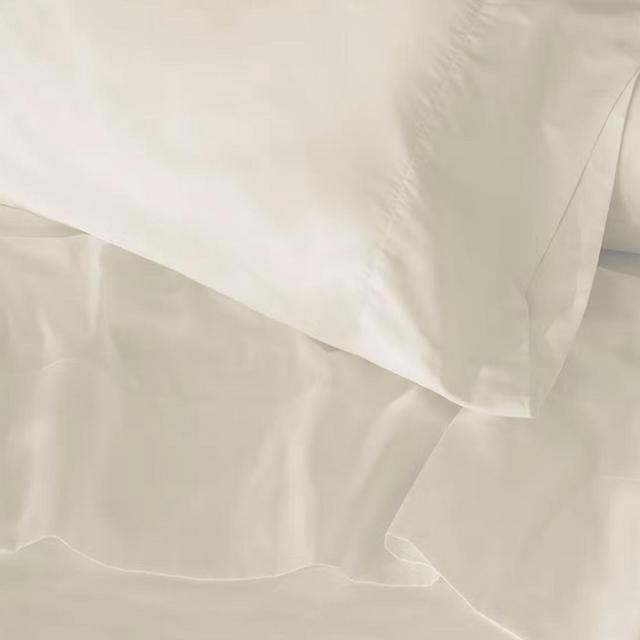 Ivory Standard/Queen Size Organic Sateen Pillowcase Pair