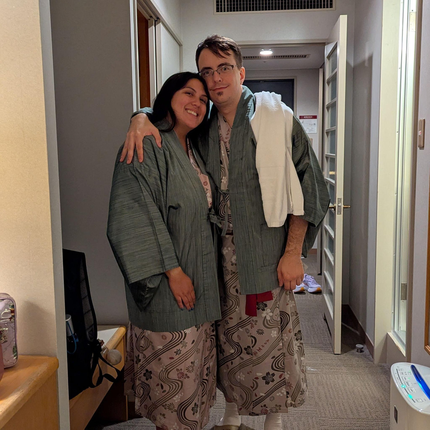 At a ryokan in Japan, about to enjoy an onsen.