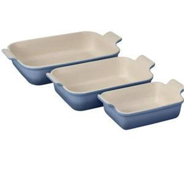Heritage 3-Piece Rectangular Baking Dish Set (Chambray)