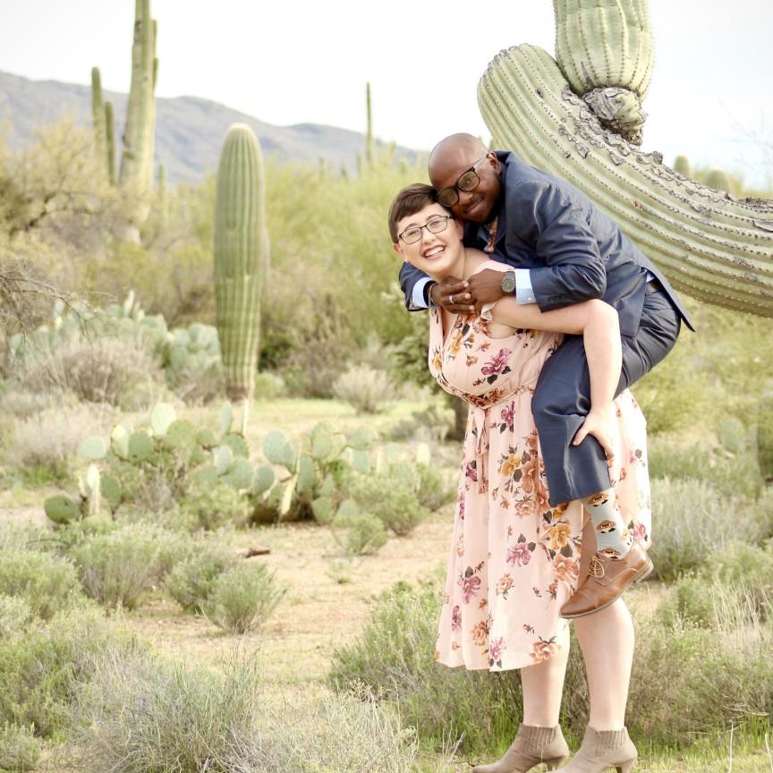 For many of you who don't know, Teleia is actually significantly taller than Daron by 4 inches! Teleia is 5'6" while Daron is 5'2".