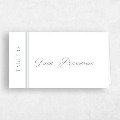 White Typography Wedding Place Card - Felicity
